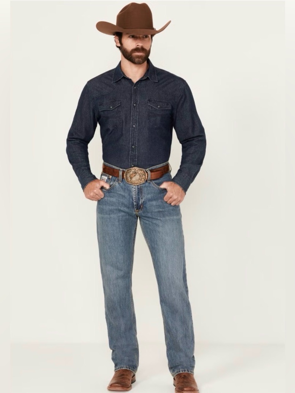 Cinch Men's Blue Straight-Leg Jeans